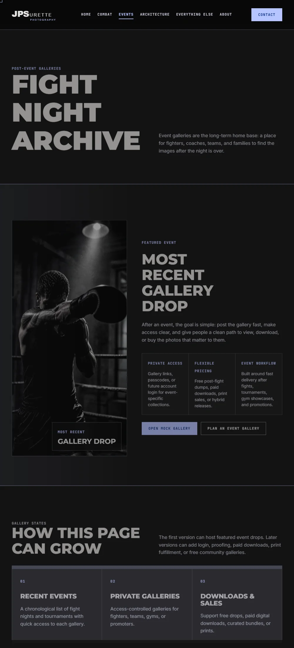 Miniature tall preview of the JPS Fight Night Archive page